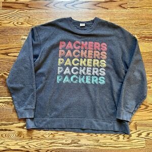 Green Bay Packers Football Port & Company Retro Crewneck Sweatshirt Sz 2XL